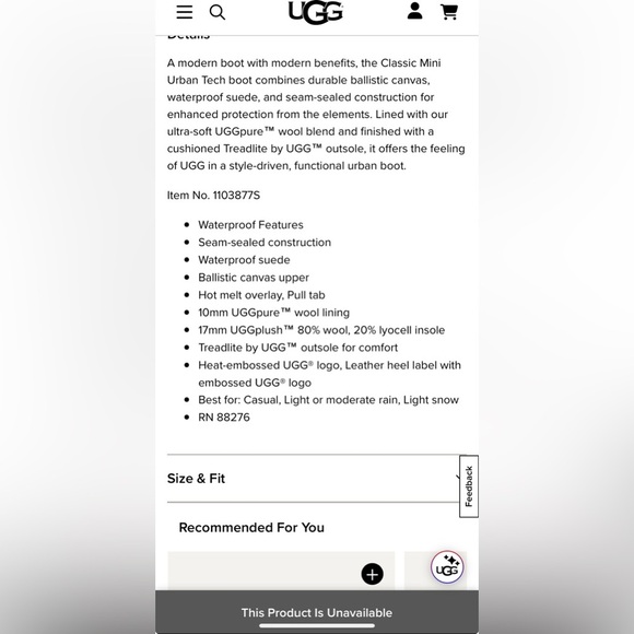 UGG Classic Mini Urban Tech WP black size 10 - Picture 3 of 15